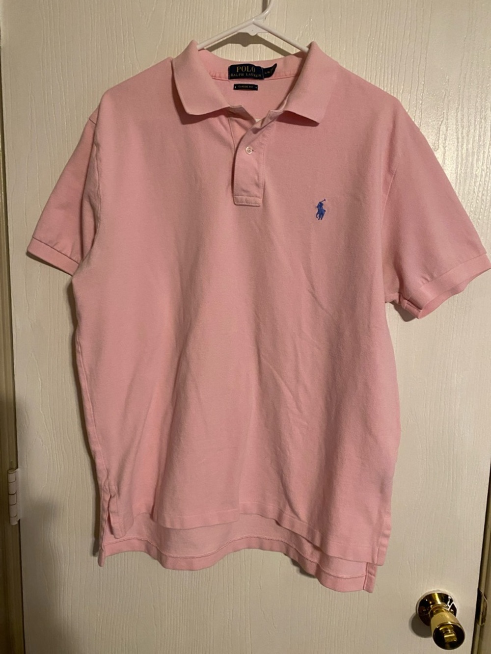 Polo by Ralph Lauren Pink Polo with Blue Pony Embroidery